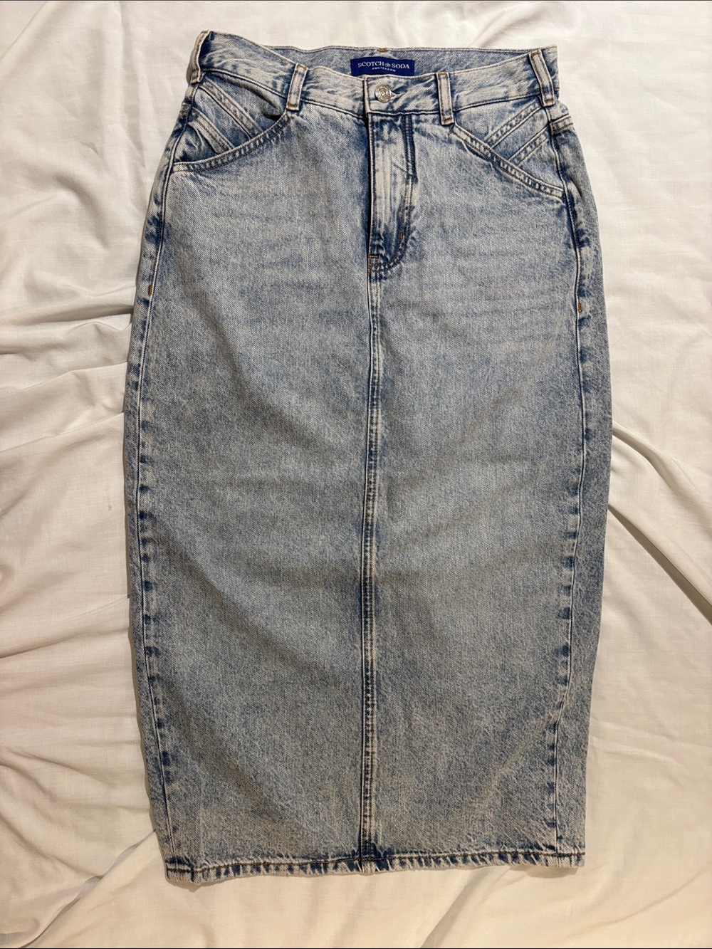 Scotch & Soda Light Blue Pencil Jean Skirt